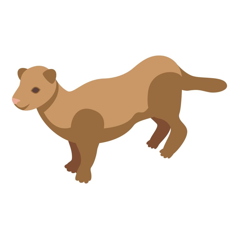 Water mink icon, isometric style vector