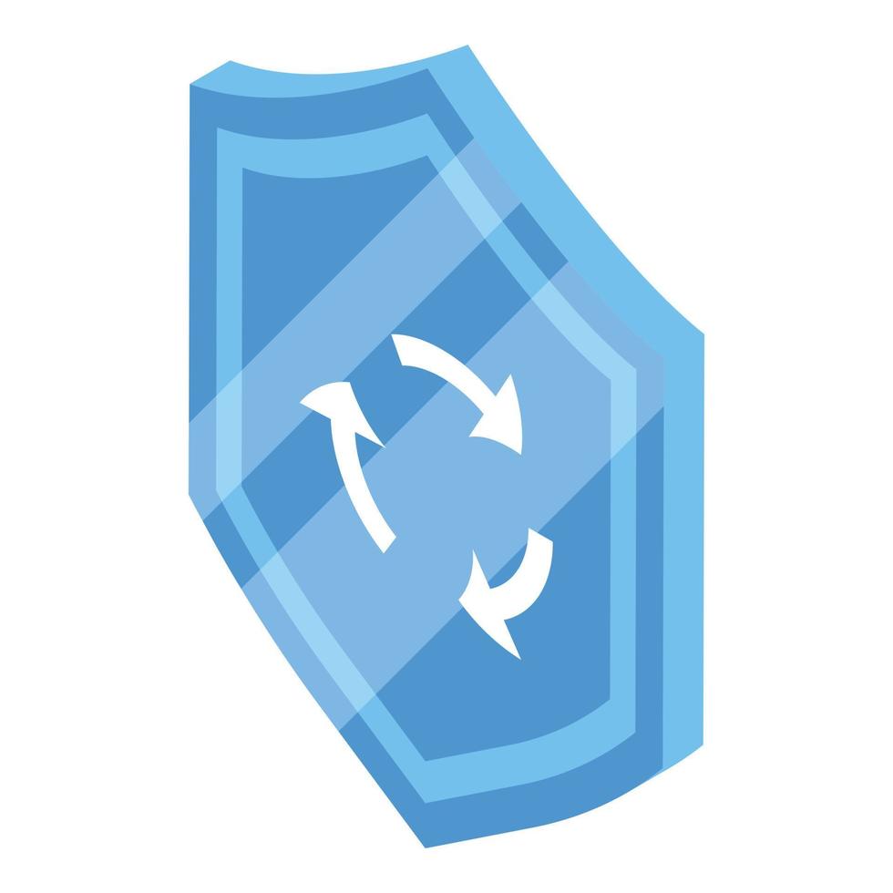 Shield password icon, isometric style vector