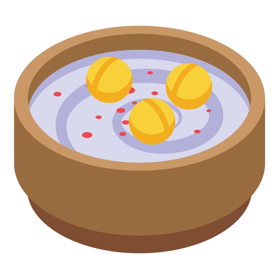 Turkish bowl food icon, isometric style vector