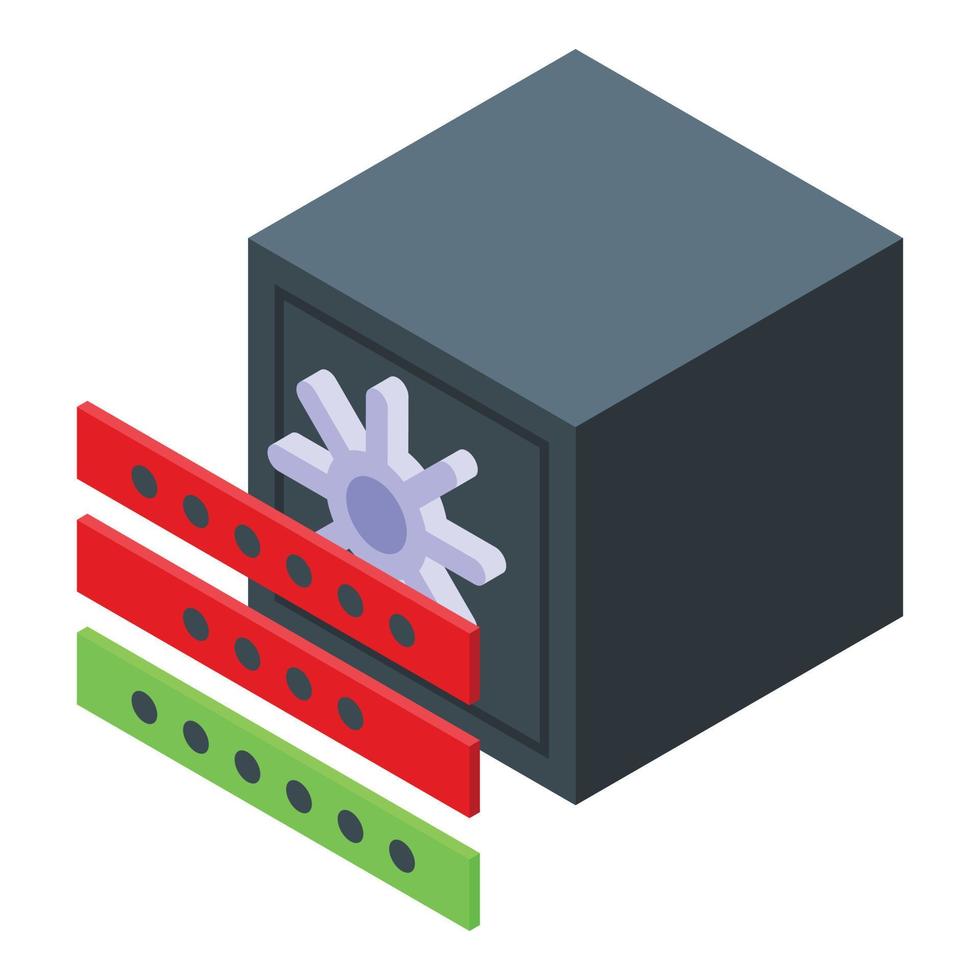 Failed password icon, isometric style vector