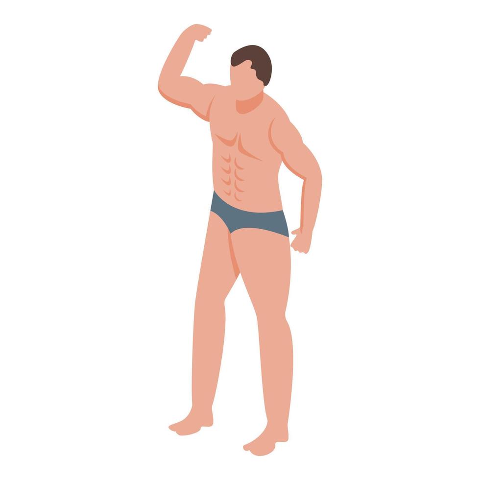 Student bodybuilding icon, isometric style vector