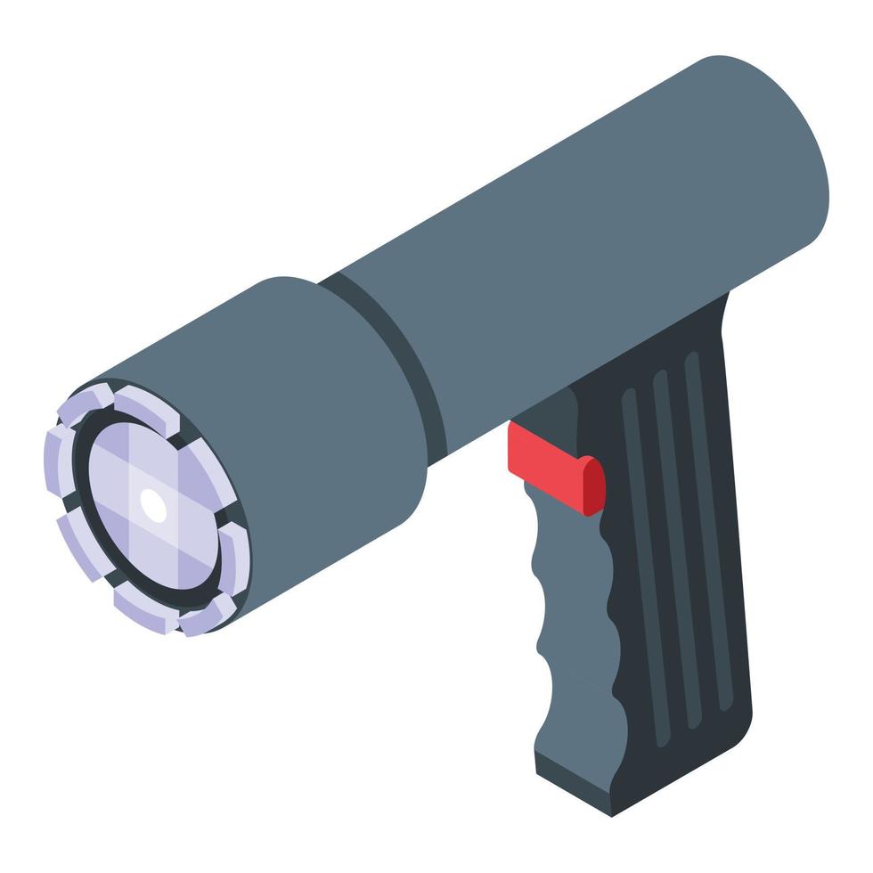 Flashlight taser icon, isometric style vector