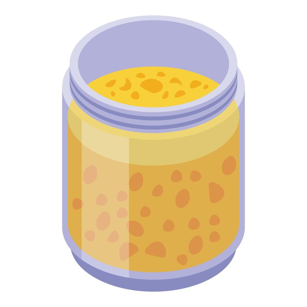 Figs jam jar icon, isometric style vector