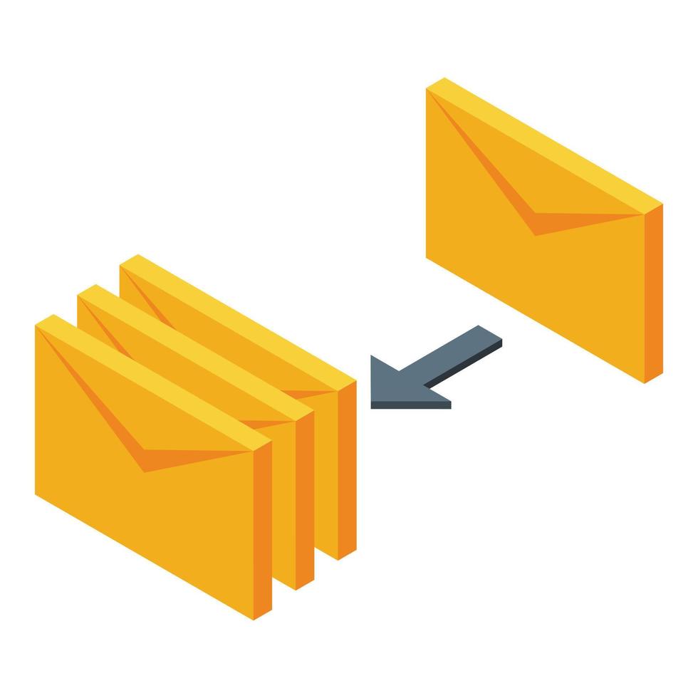 Mail send internet speed icon, isometric style vector