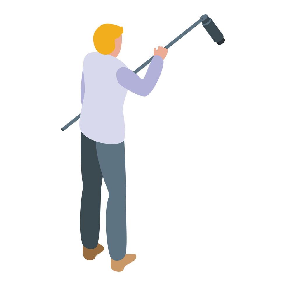 Reportage sound producer icon, isometric style vector