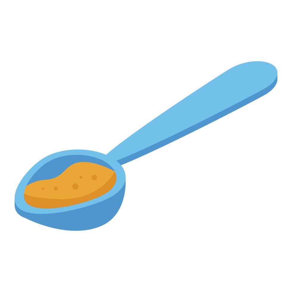 Sport nutrition spoon icon, isometric style vector