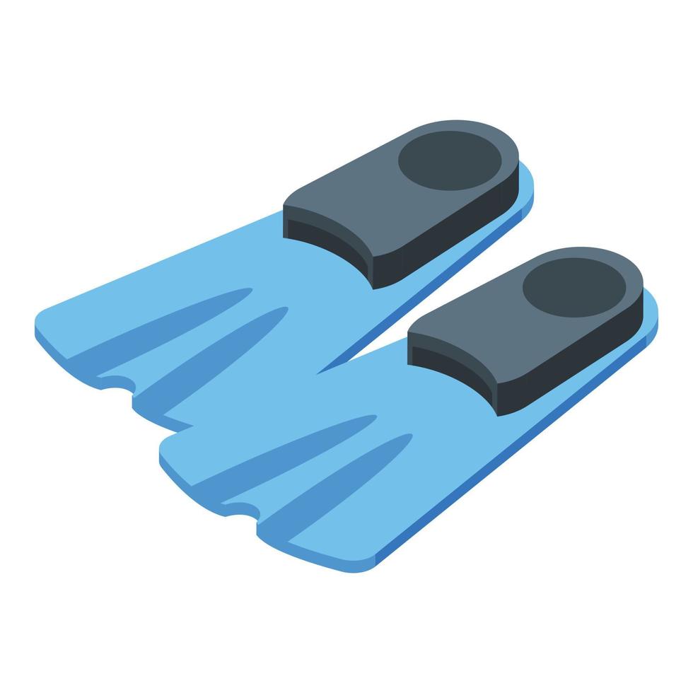 Diving flippers icon, isometric style vector