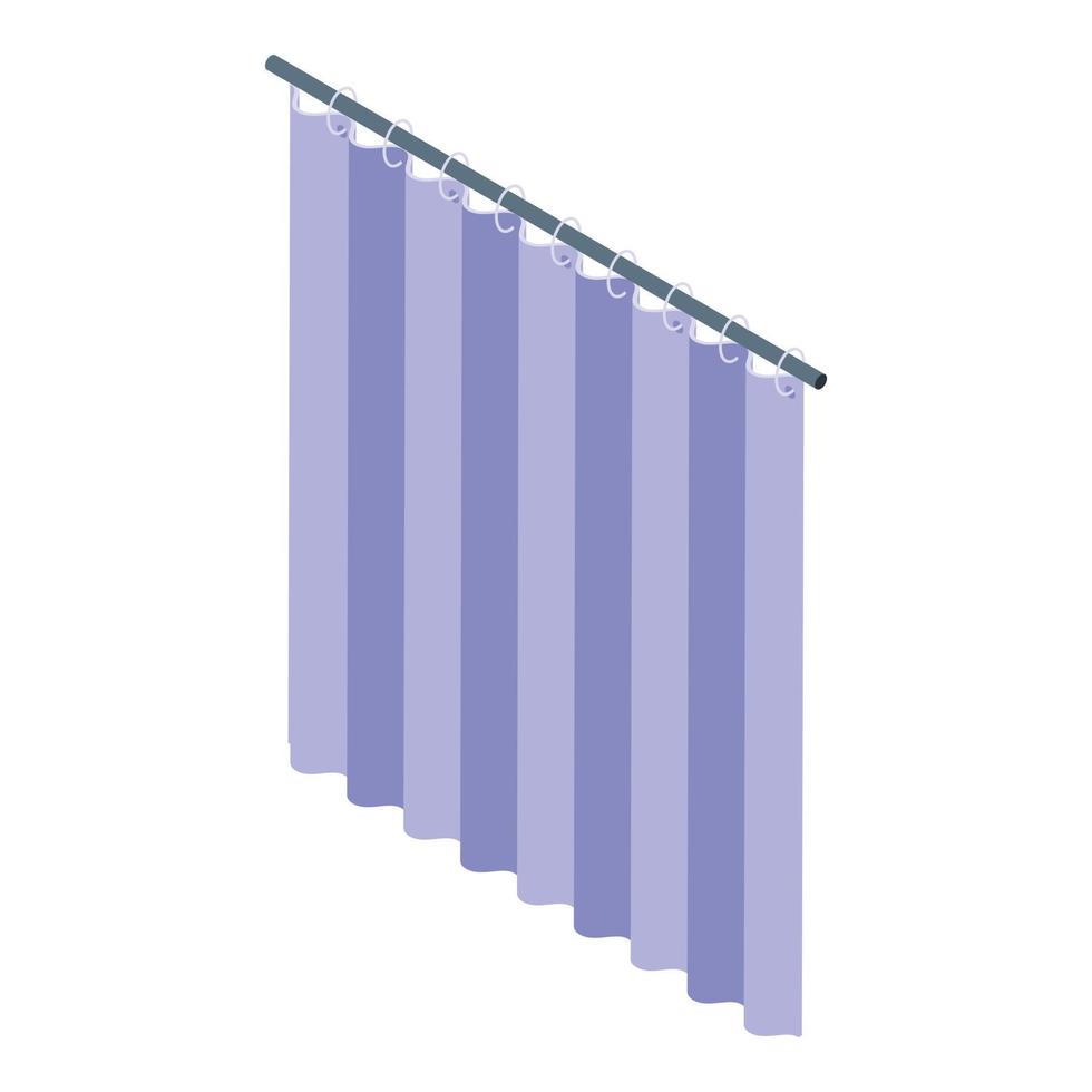 icono de cortina de ducha textil, estilo isométrico vector
