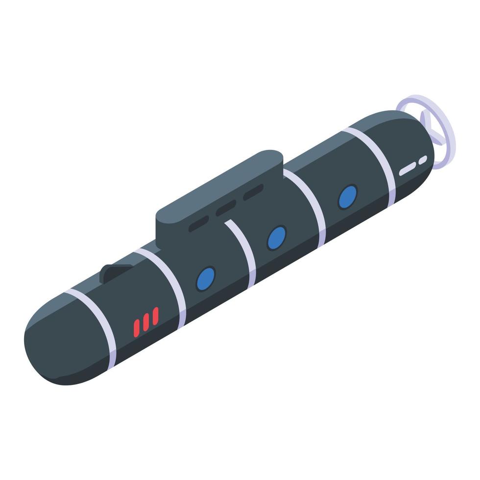 icono de submarino nuclear militar, estilo isométrico vector