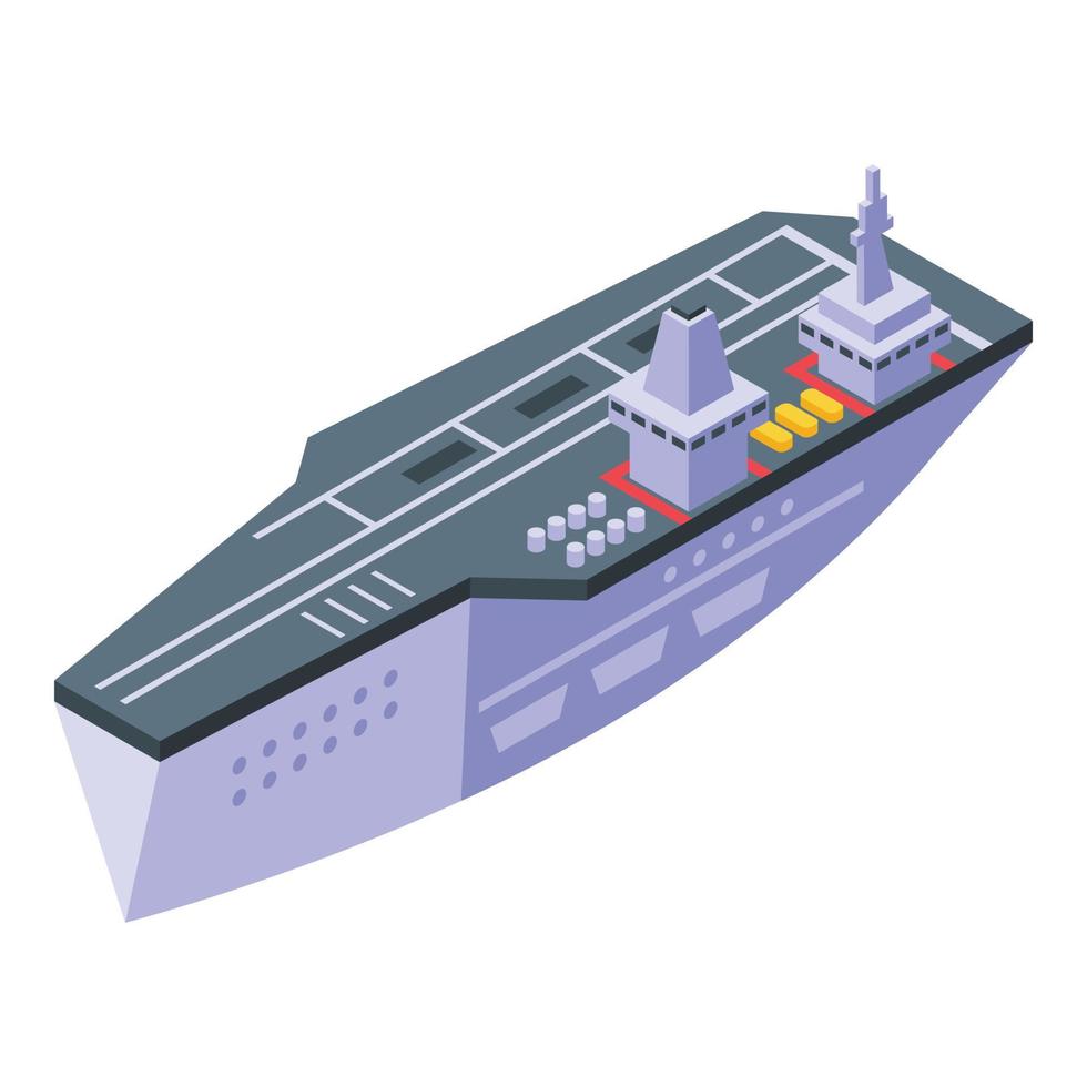 Top aircraft carrier icon, isometric style vector