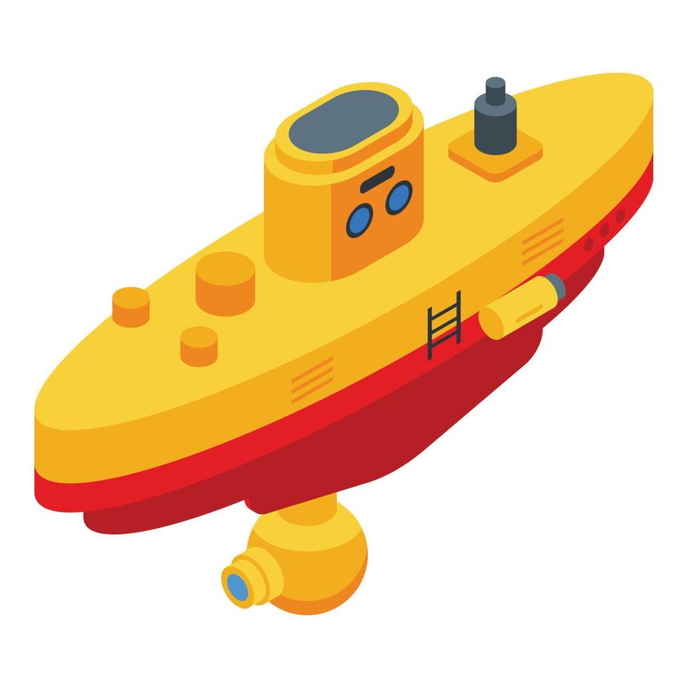 Expedition bathyscaphe icon, isometric style vector