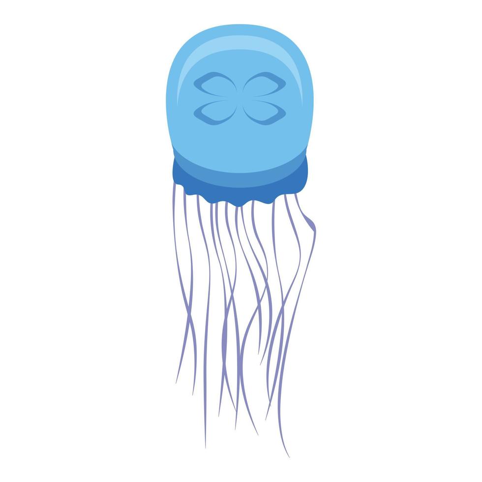Ocean jellyfish icon, isometric style vector