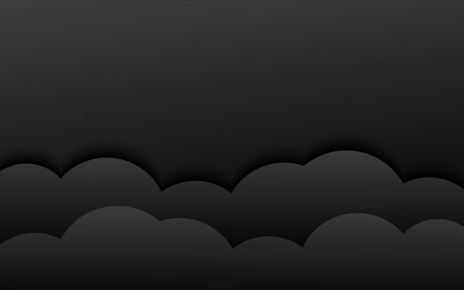 Papercut black clouds vector