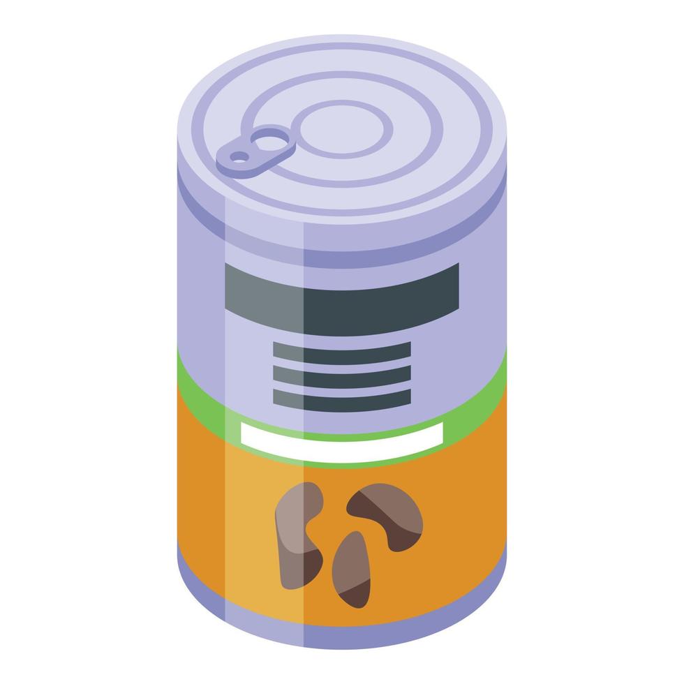 Canned feed cat icon, isometric style vector