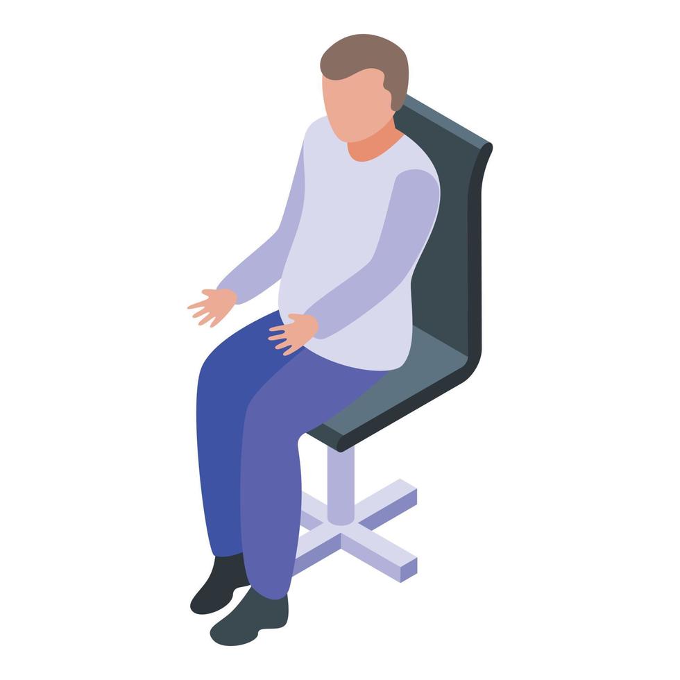 Man on meeting icon, isometric style vector