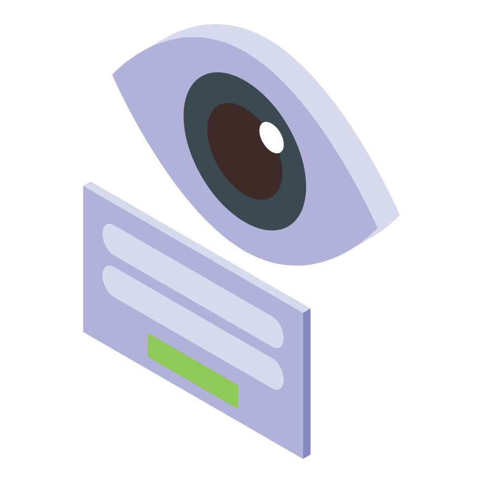 Eye password icon, isometric style vector