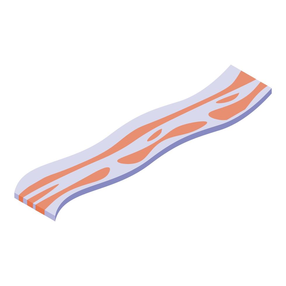 Bacon slice icon, isometric style vector