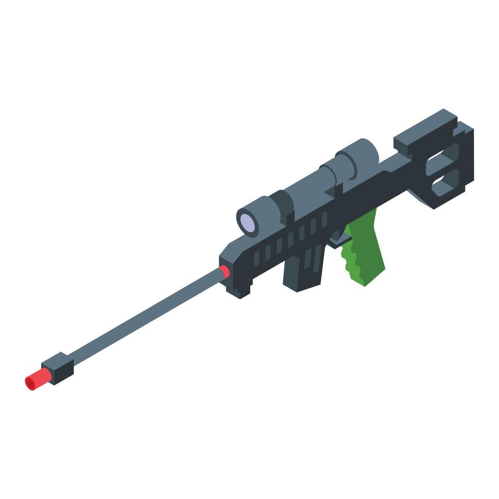 Hunter rifle icon, isometric style vector