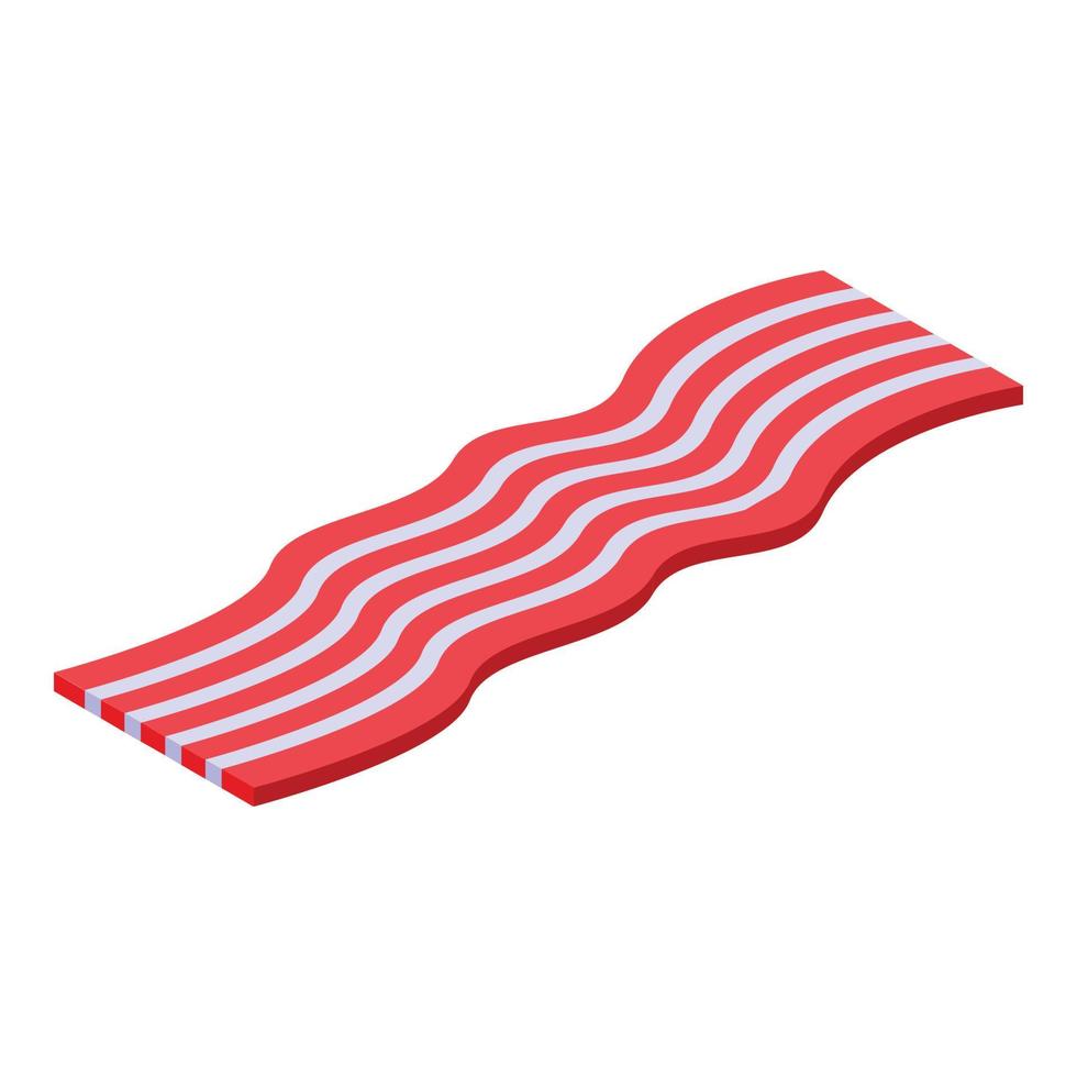 Bacon strip icon, isometric style vector