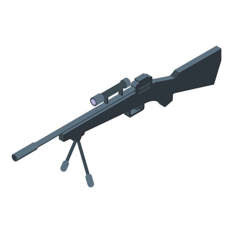 Sniper weapon gun icon, isometric style vector