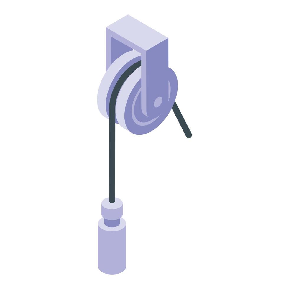 Roll rope effort icon, isometric style vector