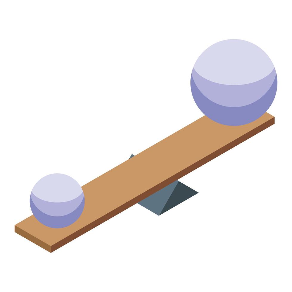 Sphere balance desk icon, isometric style vector