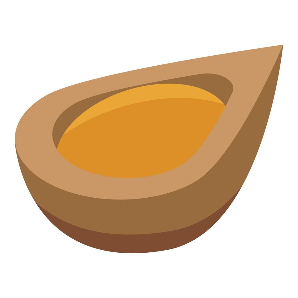 Half jojoba nut icon, isometric style vector