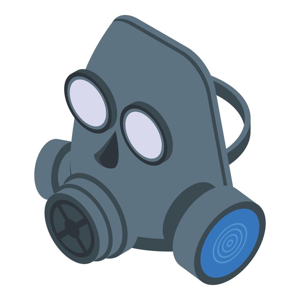 Acid gas mask icon, isometric style vector