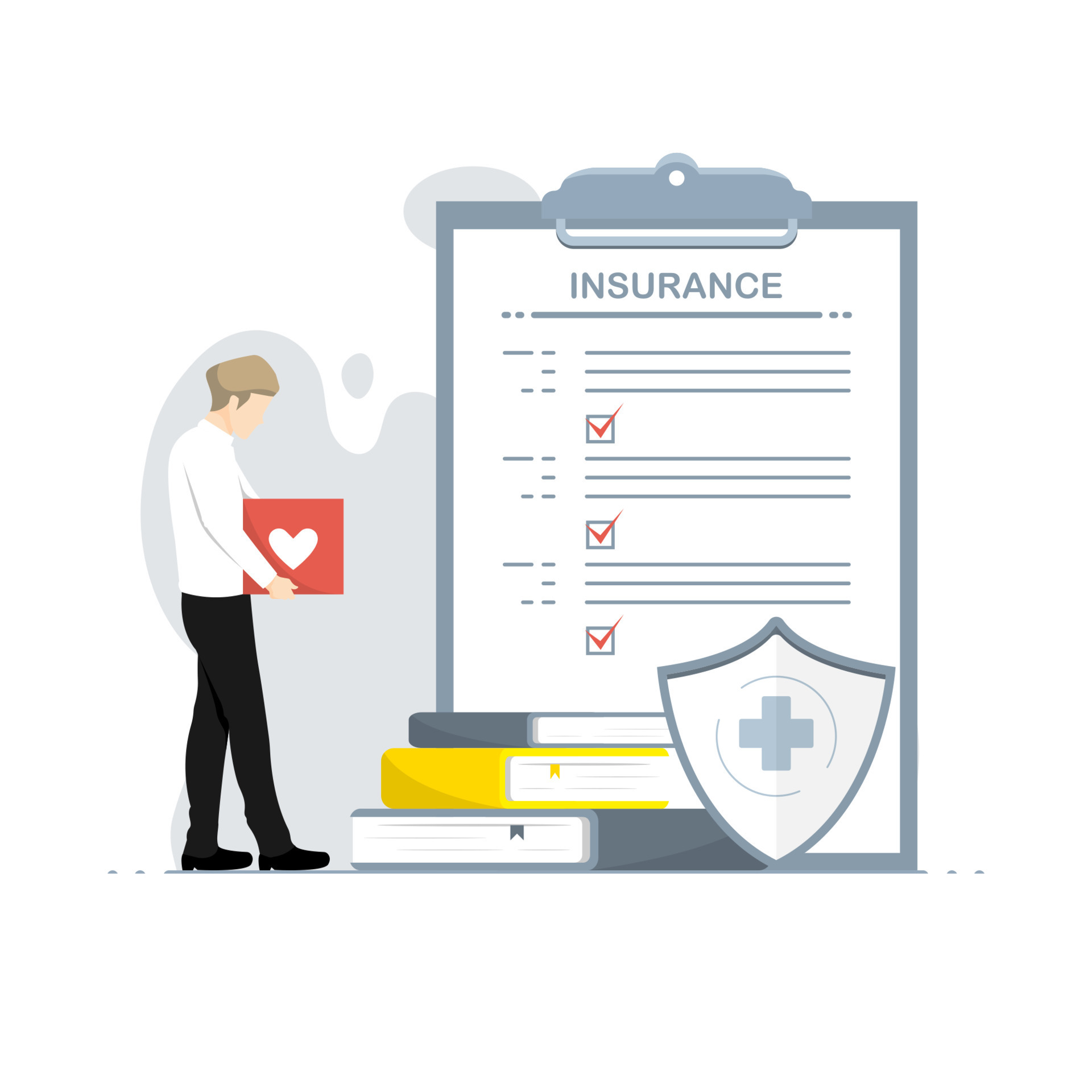 Check health insurance claim with document on clipboard, Digital
