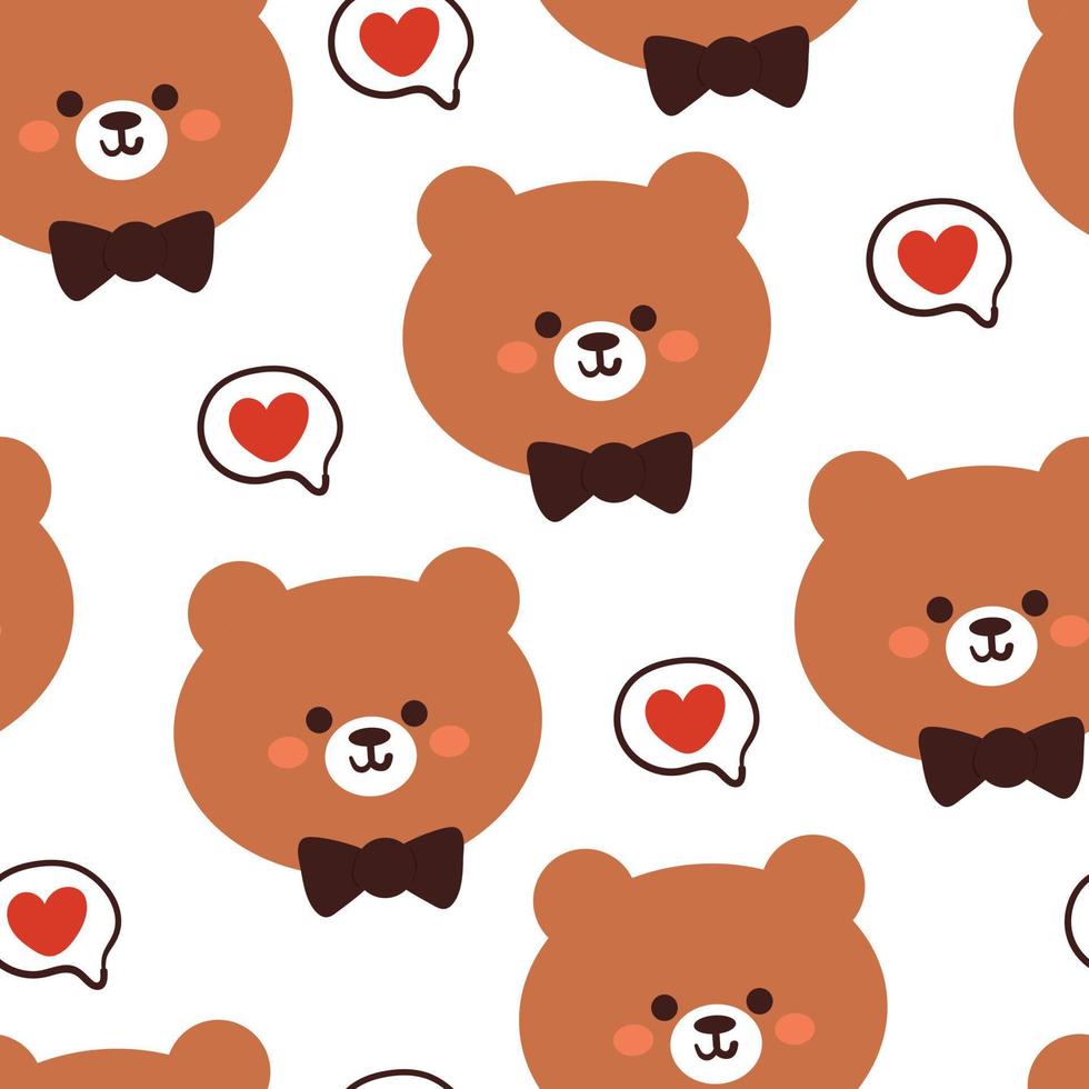 cute bear seamless pattern for gift wrap paper vector