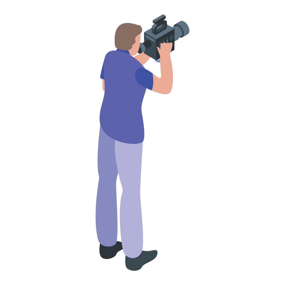 Reportage cameraman icon, isometric style vector