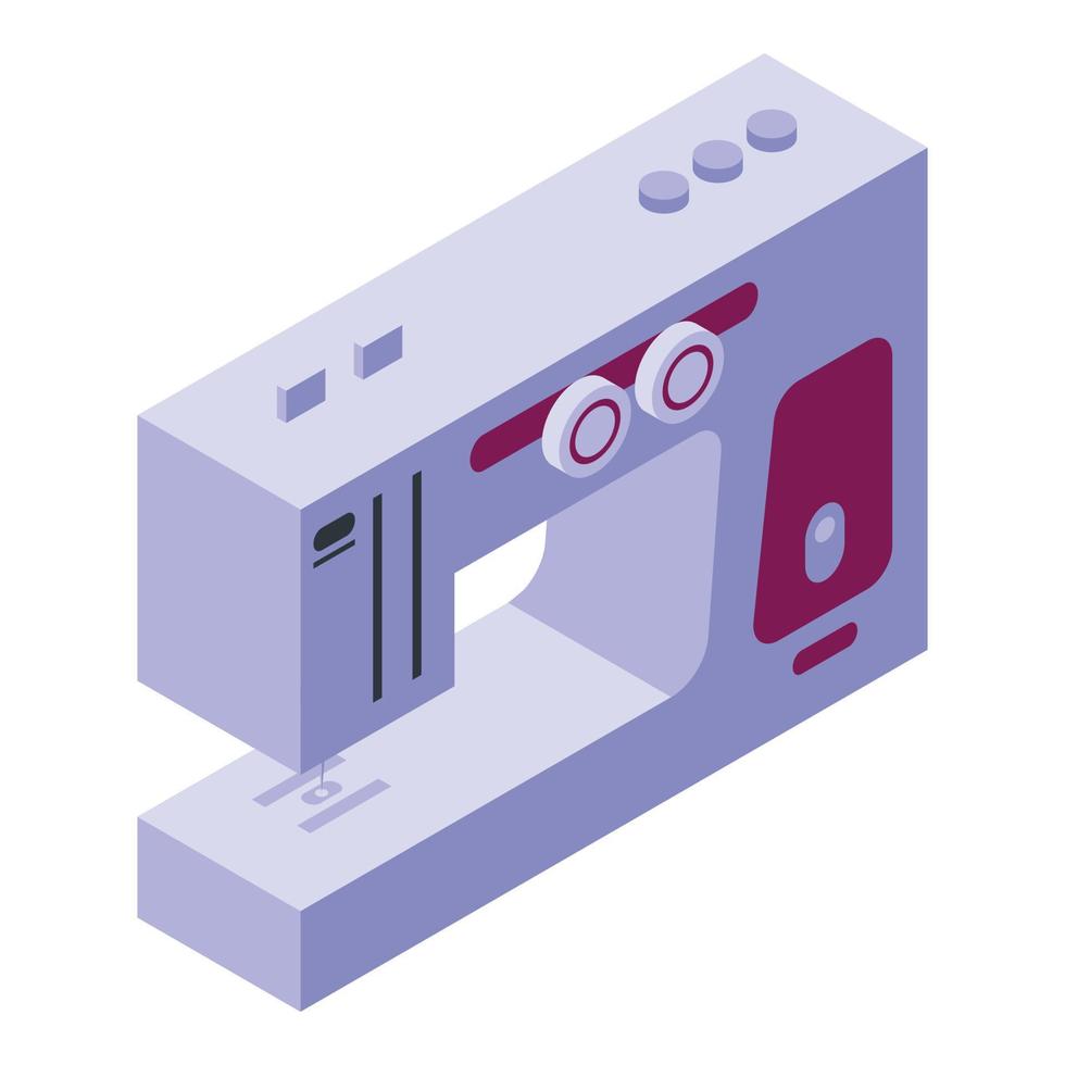 Sewing machine icon, isometric style vector