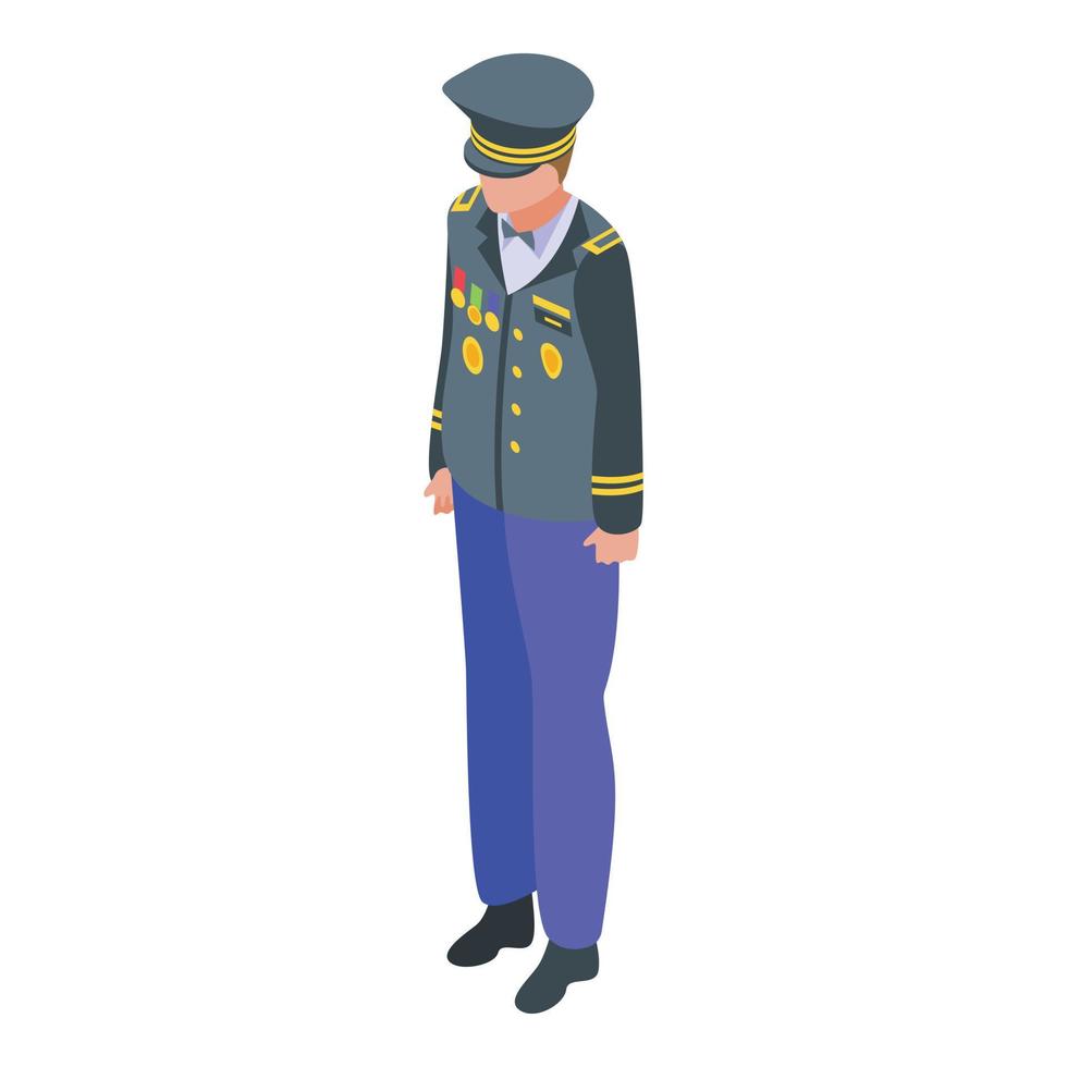 icono de fuerza uniforme militar, estilo isométrico vector