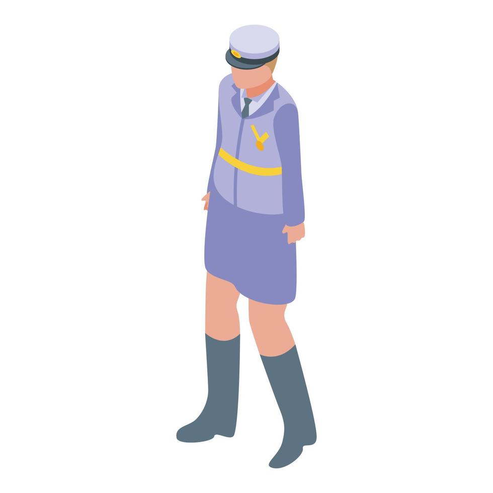 icono de uniforme militar de mujer, estilo isométrico vector