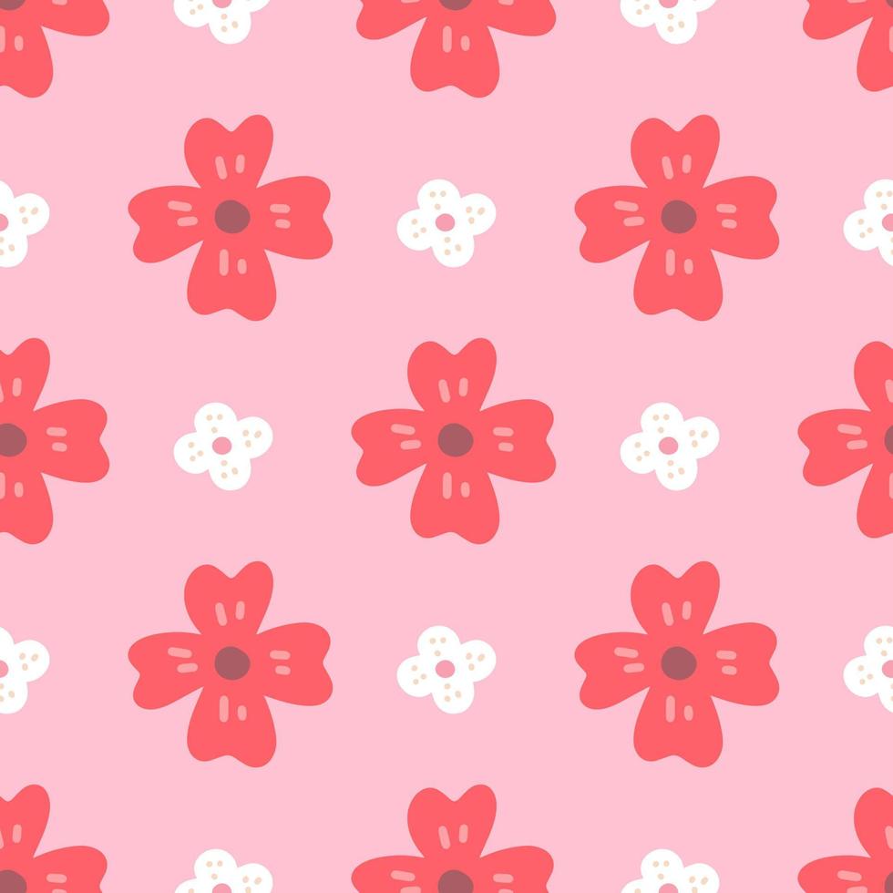 Floral Vector Seamless Pattern in Flat Style for Fabric, Wrapping Paper, Postcards, wallpaper