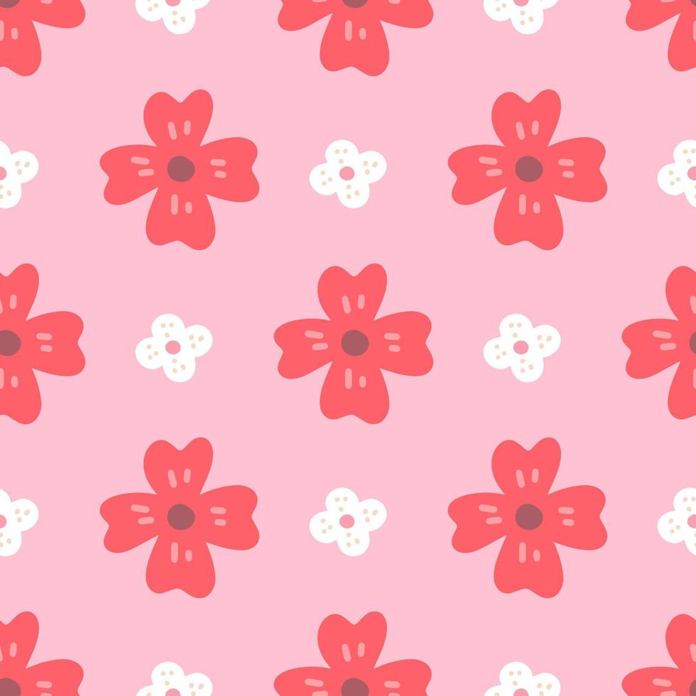 Floral Vector Seamless Pattern in Flat Style for Fabric, Wrapping Paper, Postcards, wallpaper