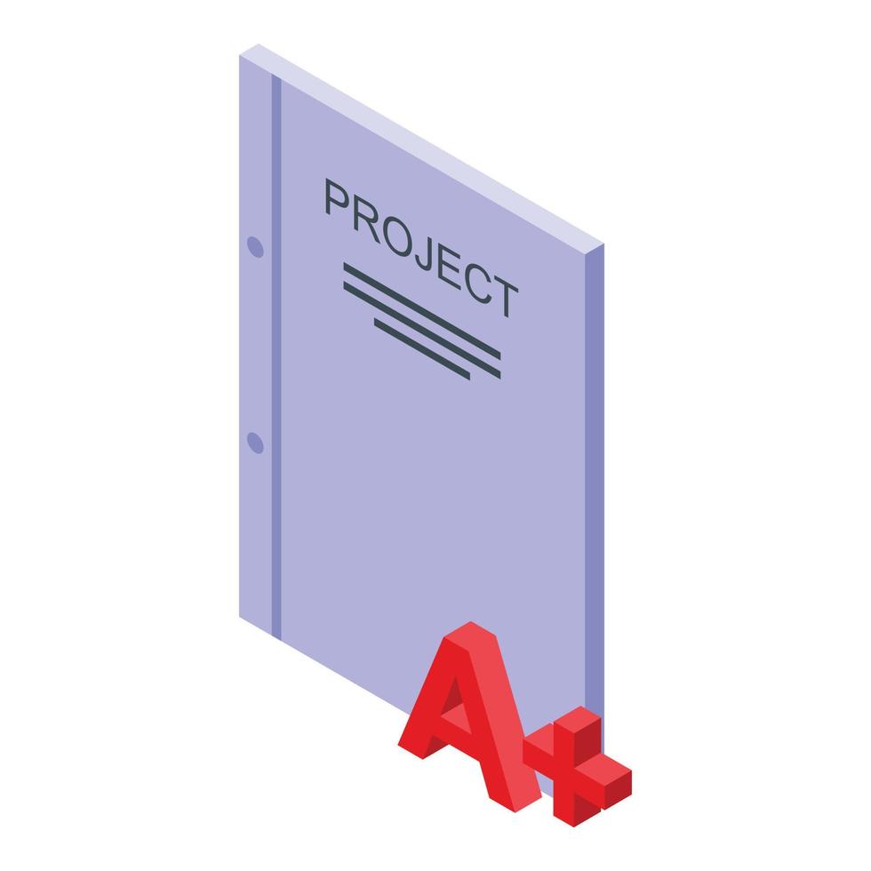 Online training project icon, isometric style vector