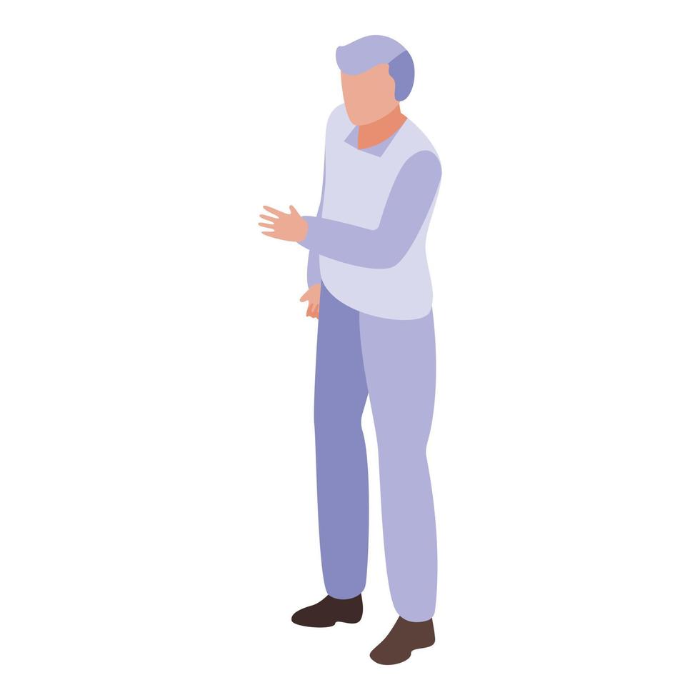 Old mentor icon, isometric style vector