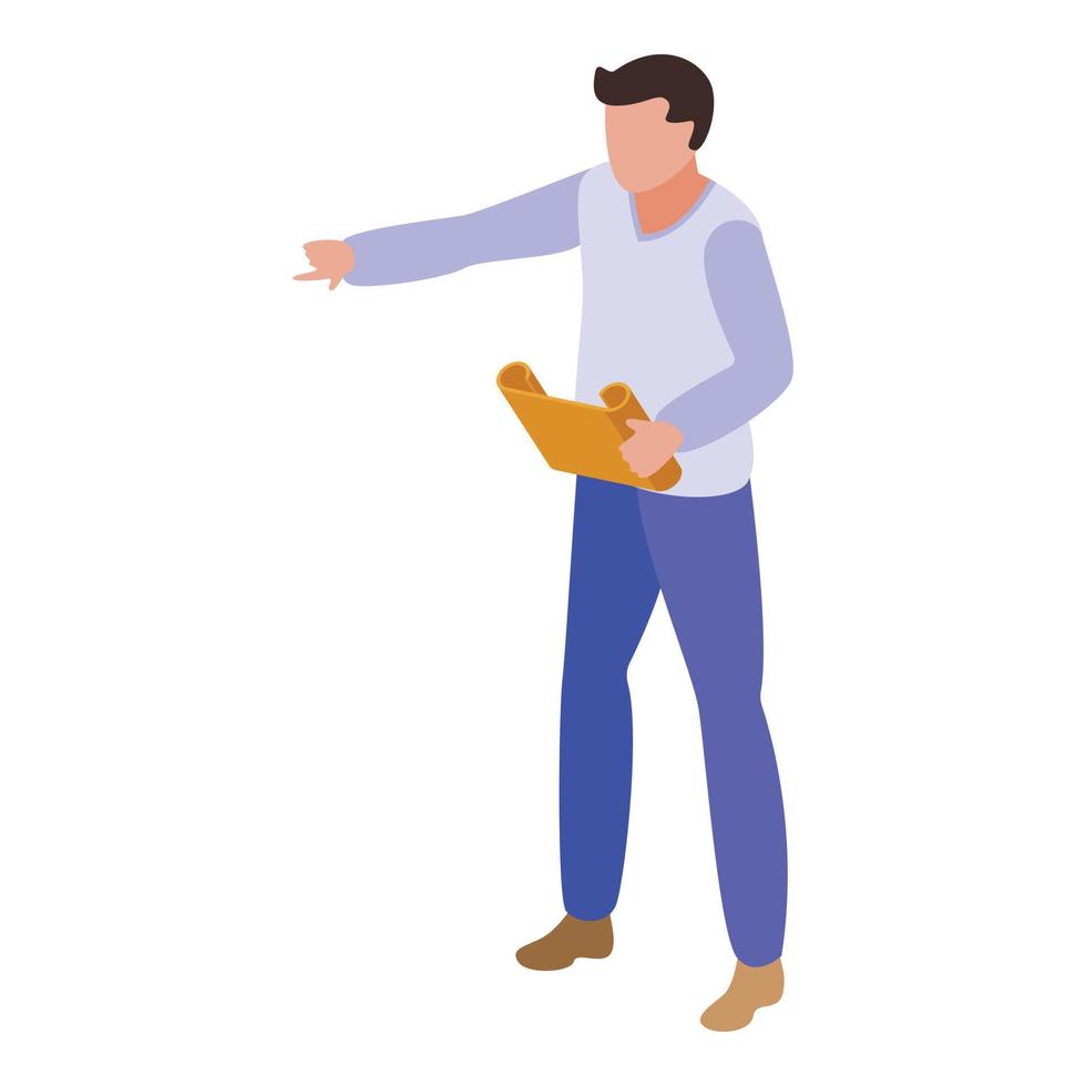 Papyrus mentor show icon, isometric style vector