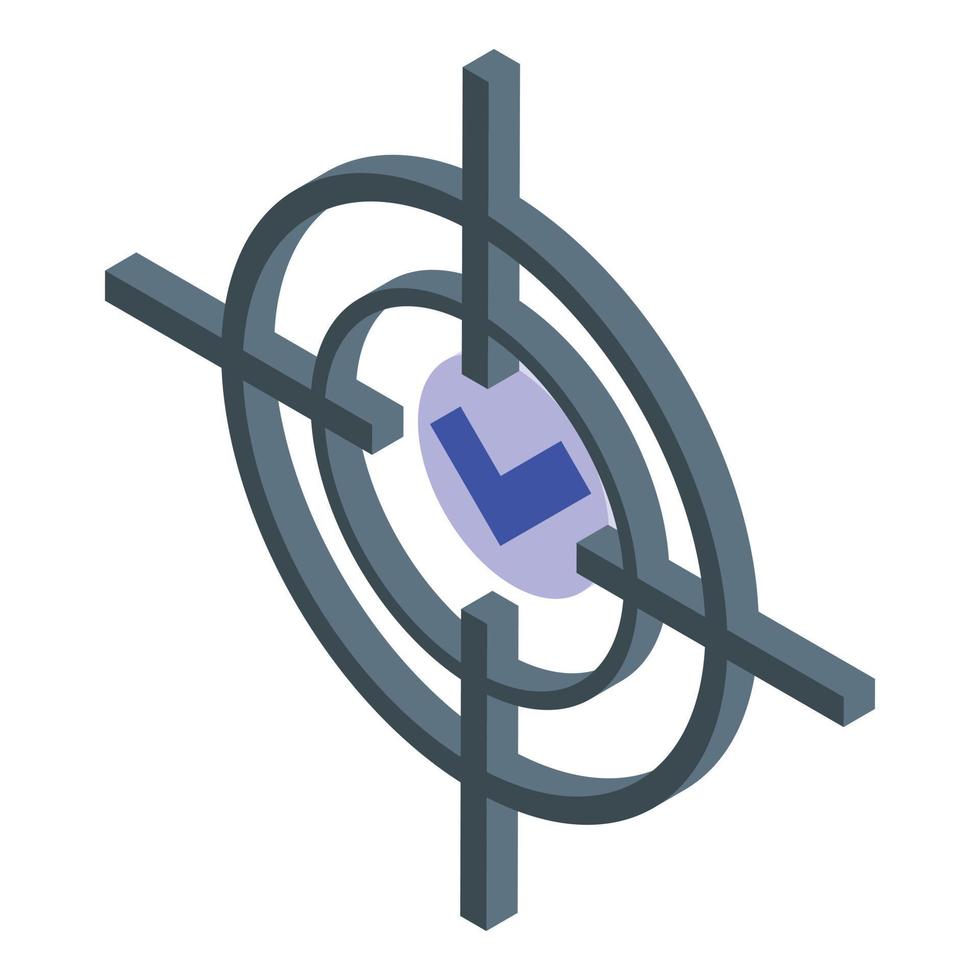 Mentor target icon, isometric style vector
