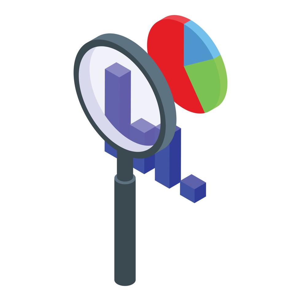 Online marketing search tool icon, isometric style vector