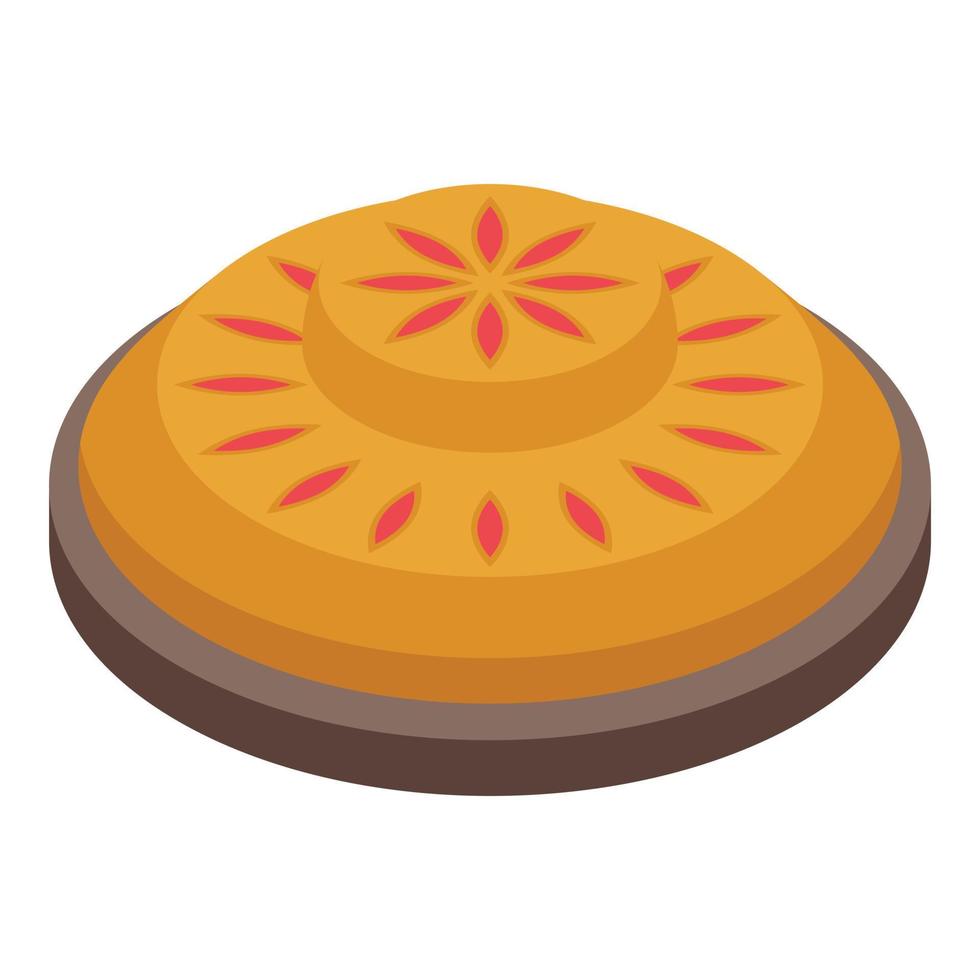 Pastry apple pie icon, isometric style vector