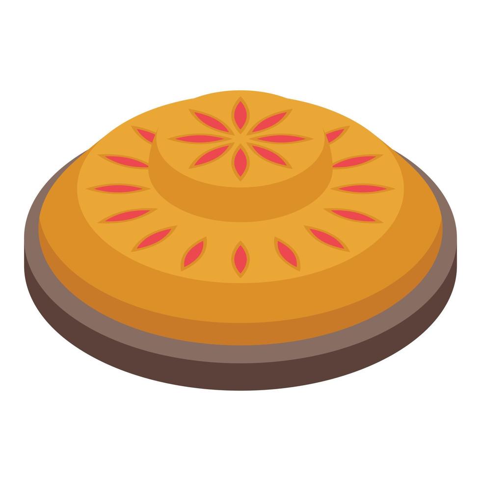 icono de pastel de manzana, estilo isométrico vector