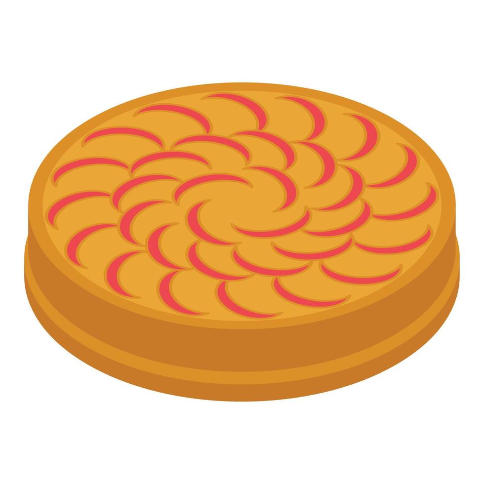 Autumn apple pie icon, isometric style vector