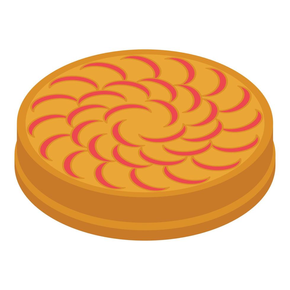 Autumn apple pie icon, isometric style vector