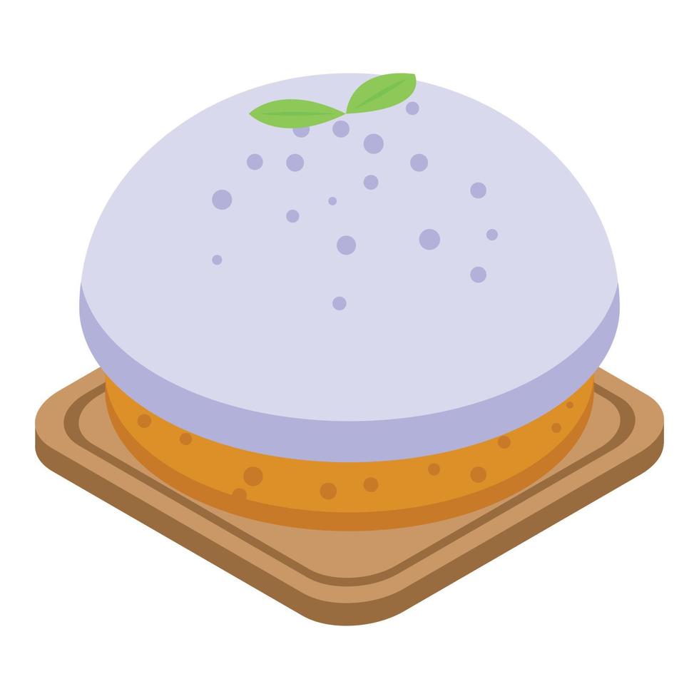 Breakfast apple pie icon, isometric style vector