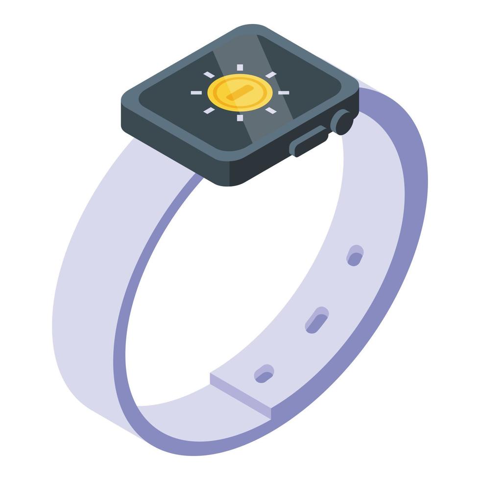 Smartwatch mobile payment icon, isometric style vector