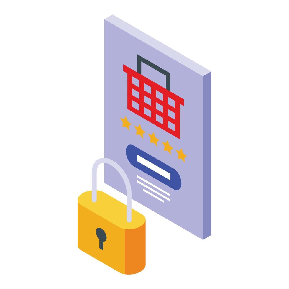 Online mobile payment icon, isometric style vector