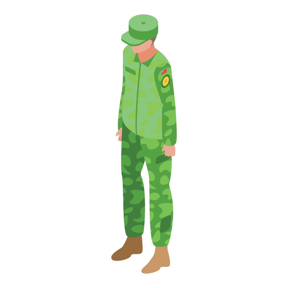 Military uniform captain icon, isometric style vector