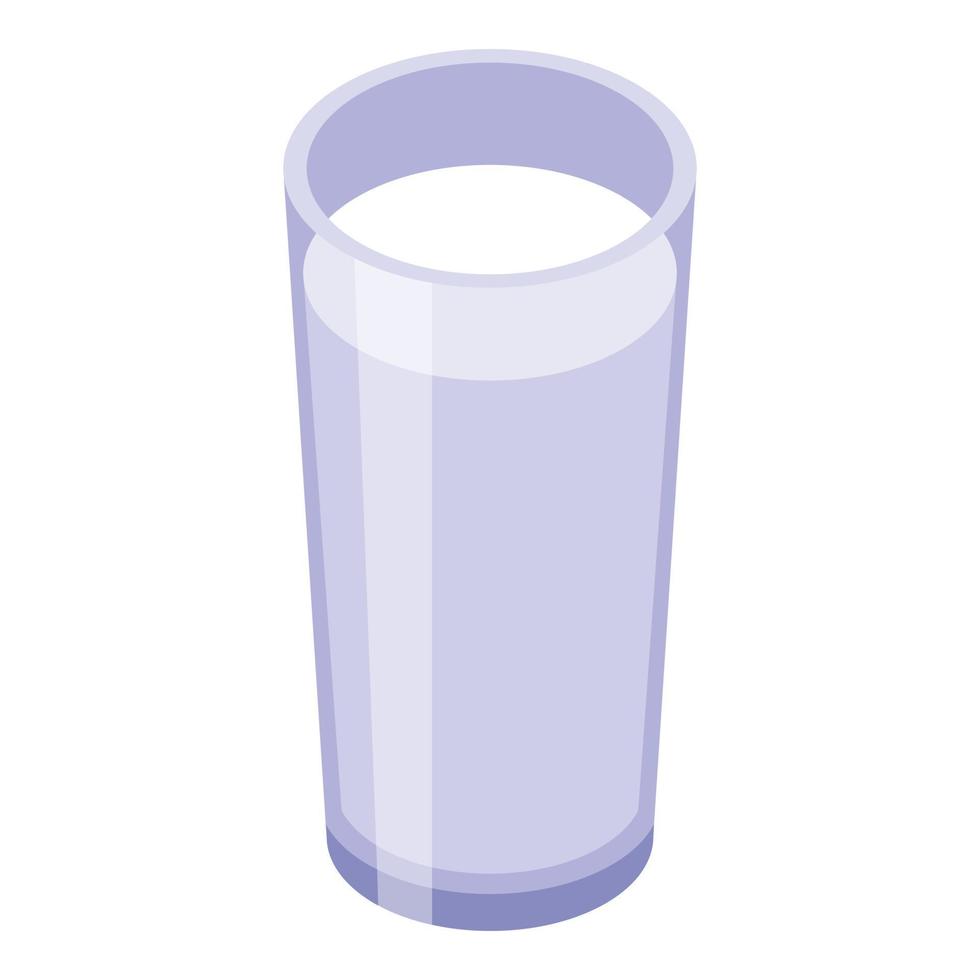 icono de vaso de leche de tarta de manzana, estilo isométrico vector